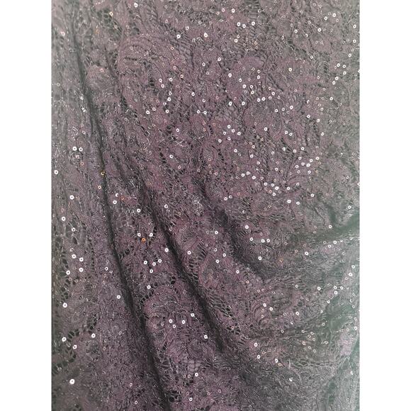 Scarlett Purple Sequin Lace Formal Dress Neckline Cutout Side Ruching Size 10 - Picture 8 of 14